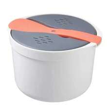 Microwave Oven Rice Cooker Portable Container Multifunction Steamer Rice Cooker Bento Lunch Box Steaming Utensils - Orange - View 3