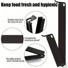 15pcs Black Plastic Bag Clips - 4.33-Inch Length, Durable Food Storage Sealing Clips For Freshness And Organization, Perfect For Home And Restaurant Use - 15件 - 查看 7