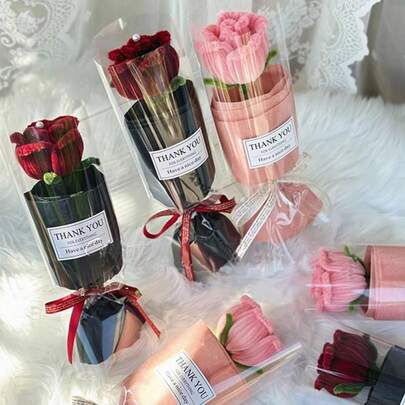 Creative Rose Bouquet Rose Flowers Twist Stick DIY Handcrafted Birthday Gift For Girls Valentine's Day And Mother's Day