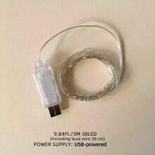 سلك فضي USB متعدد الألوان، مناسب لديكور أجواء حفلات المناسبات والأعياد - مصباح سلك نحاسي USB - مشاهدة 11