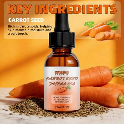 100% Puro, sin refinar, aceite de semilla de zanahoria prensado en frío, nutritivo para la piel, crema facial hidratante de zanahoria