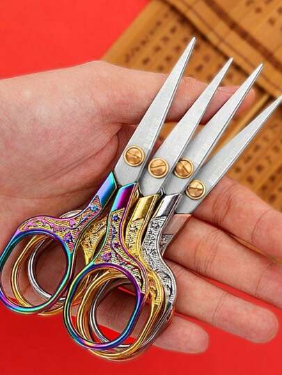 1 Stück Vintage Edelstahl Nähschere, multifunktionale präzise handgefertigte Stickerei-Schere, langanhaltend Fadenschneideschere geeignet für Schneiderei, DIY-Basteleien, Schmuckherstellung und Bürogebrauch, praktisches klassisches Nähzubehör