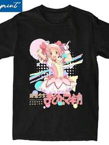 Women's  Anime T-Shirt - Short-Sleeved Shirt With  TV Storyline - Black Pastel Style Anime Top - 100% Pure Cotton, Casual Everyday Style, Suitable For Anime Fans. - màu đen - Xem 1