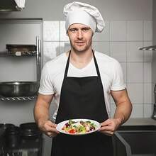 24/12Pack Adult Kitchen Aprons - Polyester Aprons, Adjustable Unisex Bib Style Aprons, Solid Color, Wear-Resistant And Stain-Resistant, Suitable For Cooking, Barbecue, Hairdressing, Waiters, Chefs And Outdoor Activities; Essential For Barbecue | Kitchen Uniforms | Handmade Uniforms - 24-pack Black - View 6