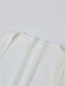 女士针织披肩罩衫，轻薄夏季防晒短款罩衫，白色春季款 - 白色 - 查看 5