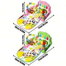 Newborn Baby Essentials Baby Bed Crib Bedding Set Baby Toys Interactive Music Pedal Piano Play Mat - Fun And Educational Fitness Frame Toy For Baby, Baby Piano Mat Kick And Play Multifunction Gym Play Mat,Tummy Time Mat Baby Kicking Toys For Feet With Pendant Rattle,Animal Shape Maracas,Playmate For Baby, Baby Play Mat Baby Gym,Funny Play Piano Tummy Time Baby Activity Mat With 5 Infant Sensory Baby Toys, Music And Lights Boy & Girl Gifts For Newborn Baby - 綠色 - 查看 4