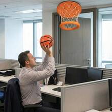 This Hanging Basketball Hoop, A Portable Ceiling-Mounted Mini Basketball Hoop, Is A Fun And Interactive Sports Toy Suitable For Adults And A  Indoor Basketball Toy. - 預設 - 查看 3