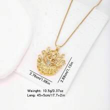 1件18K镀金铜芭蕾舞者锆石吊坠项链，奢华简约珠宝，女士礼物 - 金色 - 查看 9