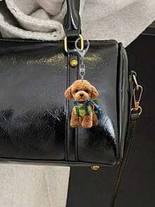 2D Cute Poodle Keychain - Brown Puppy, Waterproof Scratch-Resistant Acrylic Pendant, Lightweight Women's Gift, Pet Owner Exclusive - Valentine's Day, Mother's Day, Campus Accessories, Daily Carry, Funny Pendant, Protective Film, Animal Jewelry, Women's Accessories, Christmas, Thoughtful Gift For Dog Lovers - Multicolor - View 3