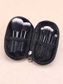 10件套黑色旅行便携眼影化妆刷套装 - 黑色 - 查看 3