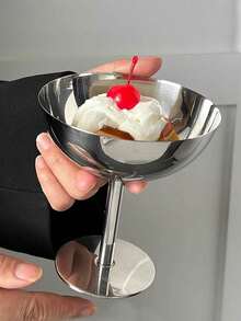 Reusable Metal Dessert Cup With Handle, Suitable For Home And Party Ice Cream Bowls - Multicolor - View 3