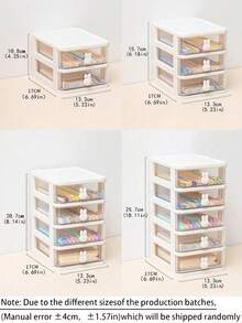 1pc Plastic Desktop Organizer Box, Multi-Layer Drawers Makeup Jewelry Holder, Large Capacity Waterproof Dustproof Storage Box For Cosmetics, Jewelry, Nail Art Supplies, Suitable For Vanity, Makeup Table - Multicolor - View 6
