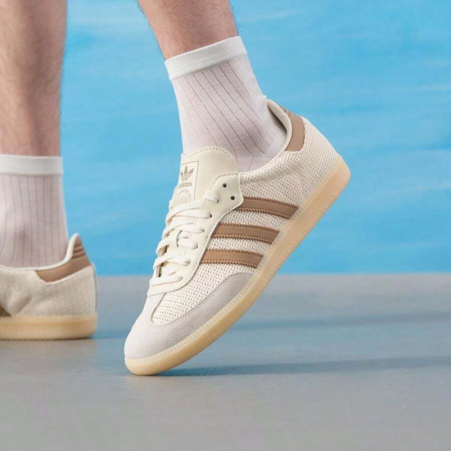 Adidas Originals Women's Samba OG Casual Sneakers, Lightweight & Comfortable, JI3185 - Creamy White/Cardboard Yellow/Crystal Sand Brown - View 1