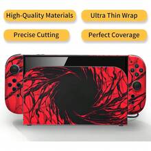 For Switch 2 Skin Wrap Cover Decal Sticker Wrap Vinyl Graffiti Pattern (Black-Red Graffiti) - View 2
