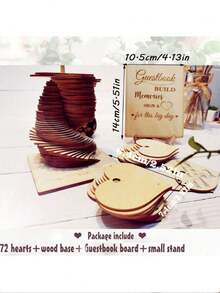 72 Stück Holz Herz Gästebuch - Perfekte Hochzeitsempfangs-Dekoration und Gastgeschenk, Hochzeitsdekoration, Heimdekoration, Raumdekoration Geschenke Geburtstag Abschluss Geburtstagsdekoration Partydekorationen Junggesellinnenabschied - Übersicht 6