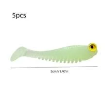 Mồi mềm 5cm/1.97in, Mồi câu cá phát sáng trong bóng tối, Mồi cá đuôi chữ T sống động như thật, Mồi sinh học, Mồi mềm thân mềm, Dụng cụ câu cá, Người đam mê câu cá, Quà tặng Phục sinh, Mùa xuân, Mùa hè, Quà sinh nhật - Nhiều màu - Xem 9