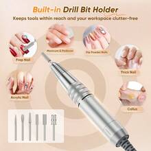 Professional Nail Drill Nail Drill Kit Machine With Foot Pedal Gear LCD Display F/R Rotation Direction - Black - View 3