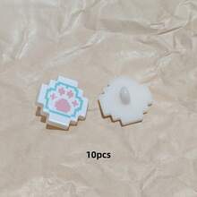 10pcs Mosaic Creative Pattern Plastic Decorative Buttons, Pixel Printed Heart Cake Cartoon Cute Sewing Buttons DIY Jewelry Accessories - Mosaic With Foot Buckle - View 16
