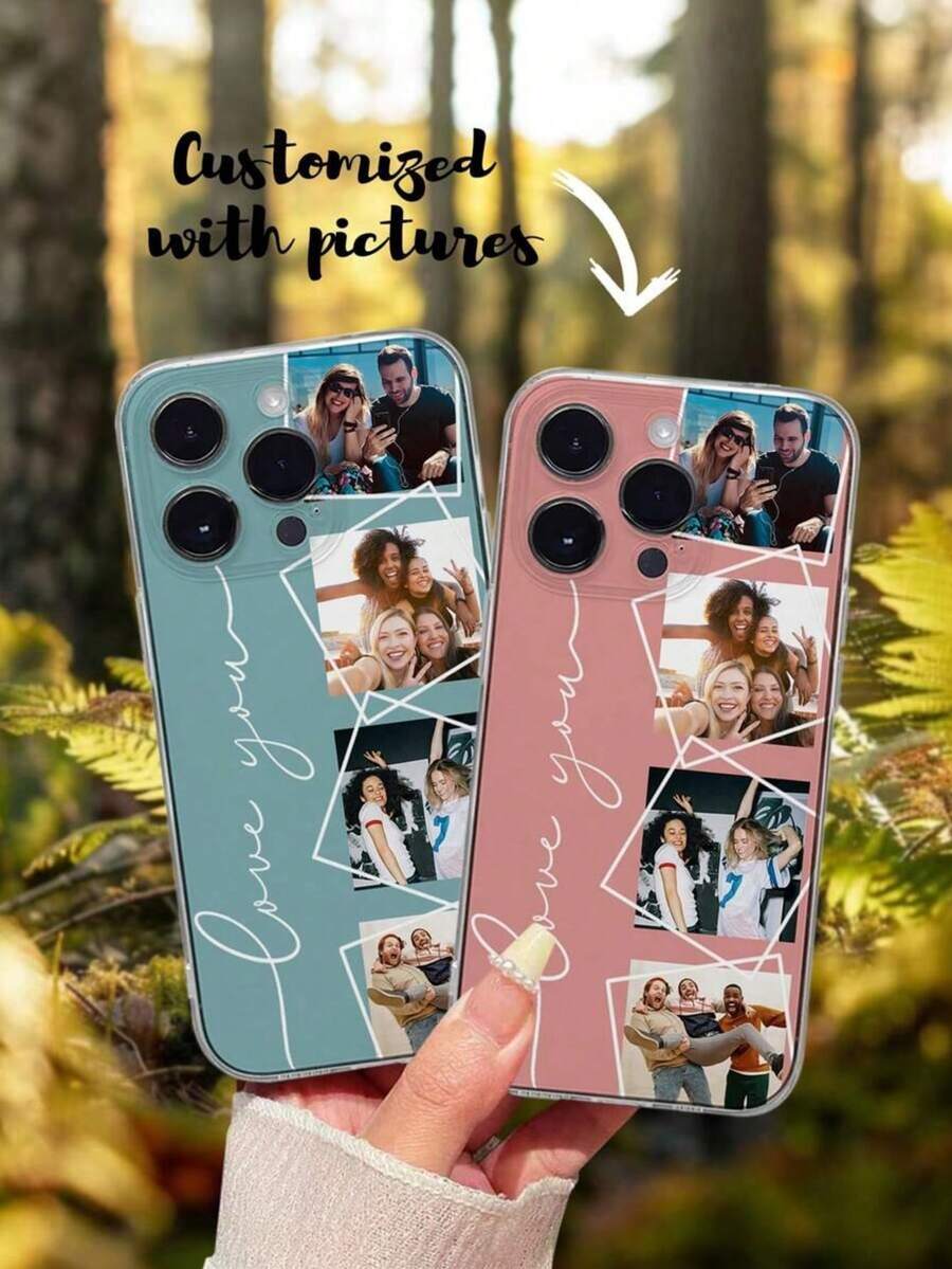 1 carcasă de telefon personalizată pentru aniversarea cuplurilor/design DIY, transparentă, anti-cădere, cu protecție pentru lentile, carcasă de telefon cu fotografie personalizată, cadou compatibil cu iPhone 13/14 Pro Max, S23, ținută casual streetwear, versiune internațională, nu versiunea națională - clar - Vizualizare 1