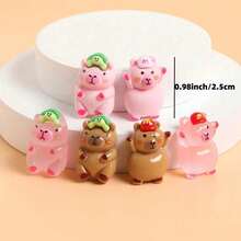 50/10个迷你水豚装饰品，树脂材质，适用于手工艺品、微型仙境花园、娃娃屋微景观装饰，款式随机 - 彩色 - 查看 6