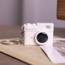 1/2个可爱复古创意仿真相机钥匙扣挂件，迷你相机（不含电池和闪光灯），男女通用，适合日常佩戴、派对、户外活动、节日庆典，完美礼物 - 棕色 - 查看 10