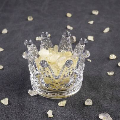 1pc Natural Crystal Gravel Crown Ornament Minerals Rose Quartz Fragrant Incense Energy Cleansing Home Decor Christmas Gift Spring Garden Decoration