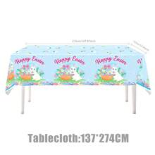 1pc/2pcs Cute Rabbit & Easter Egg Disposable Tablecloth, Suitable For Easter Theme Party Table Decoration - Multicolor - View 7