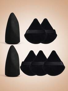 MAANGE Bộ 1/2/5/7/12/30 miếng bông trang điểm hình tam giác, bông phấn phủ nhung, dùng khô, nhỏ gọn, thích hợp cho du lịch, trang điểm, trang trí nhà cửa, bàn trang điểm, phòng ngủ, phụ kiện trang điểm, bông phấn, bông tán phấn, bông mút trang điểm, giá cả phải chăng, quà Giáng sinh, mỹ phẩm, dụng cụ trang điểm, rẻ và tốt, quà tặng, quà tặng cho nữ, quà Giáng sinh - màu đen - Xem 17