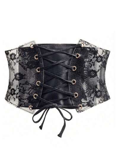 1 pieza Cinturón negro vintage de cintura, entrenador de cintura elástico adelgazante adecuado para fiesta de Halloween o uso diario