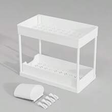 1 Bộ Giá Để Đồ Đa Năng Bằng Nhựa PP Cứng Cáp, Có Thể Kéo Ra, Hai Tầng, Giá Để Đồ Tháo Rời Dưới Tủ Bồn Rửa, Giá Để Gia Vị Nhà Bếp, Giá Để Chén Đĩa, Giá Để Đồ Dưới Bồn Rửa, Giá Để Đồ Bằng Nhựa - Nhiều màu - Xem 14
