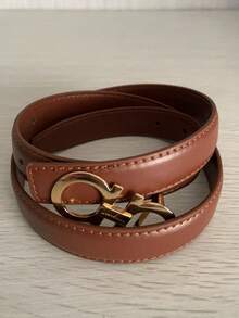 1 pezzo Cintura elastica in stile boho con fibbia a forma di cuore con perle finte, di design geometrico, adatta per uso quotidiano, pendolarismo, eventi tutto l'anno - Multicolore - Visualizzare 2