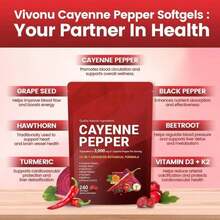 Cayenne Pepper Softgel Support Leg Vein Heart Blood Vessel Health Vitamin D3+K2 - 1 - 查看 3