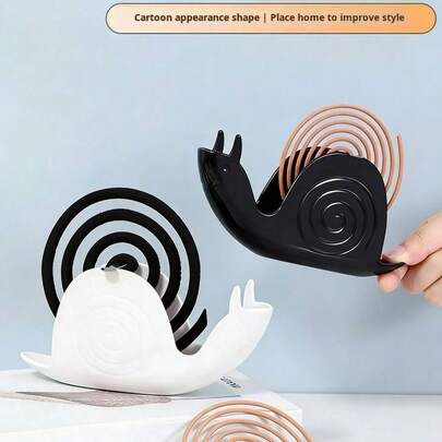 1pc Snail Shaped Mosquito Coil Holder, Creative Design, Home Incense Burner, ABS Flame Retardant Material, Outdoor Mosquito Coil Stand, Tabletop Decor, Yard Mosquito Coil Burner, Suitable For Back-To-School Season, Spring Ddecorations