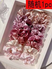 16pcs Solid Color Elastic Hair Scrunchies, Soft Satin Hair Ties, Versatile Casual Hair Accessories For Women Scrunchy Hair Ties Ponytail Head Accessories Elastic Band - 多色的 - 查看 7