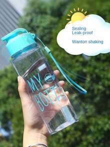 500毫升/16.91盎司时尚个性化水瓶，户外运动水瓶，带盖，无印刷字母，适合作为情人节礼物、周年纪念礼物或运动水瓶 - 彩色 - 查看 4