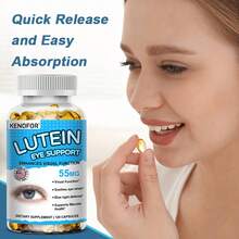 Kenofor 30mg Lutein Supplement Capsules - Contains Translutein, L-Taurine, Grape Seed Extract - Relieves Eye Fatigue - Promotes Clear Vision - Natural Ingredients - 120 Capsules - 1瓶 - 查看 3