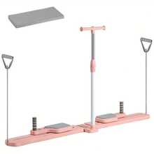 2-In-1 Ski Machine & Pilates Board For Home Gym, Adjustable Foldable Fitness Equipment With Resistance Bands, Full Body Workout Trainer For Legs, Core, Abs & Glutes ,Multifunctional Ski Machine & Pilates Board, Adjustable Home Gym Fitness Equipment With Resistance Bands, Full Body Workout Trainer For Legs, Core, Abs, Glutes & Strength Training - Pink - View 7