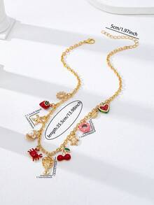 1 chiếc dây đeo eo phong cách Boho mùa hè, mặt dây chuyền hình tôm hùm, sao biển tráng men, dây đeo bụng phong cách Bohemian dành cho nữ. - Nhiều màu - Xem 4