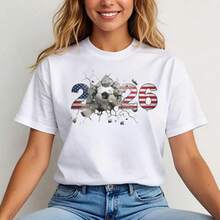 International Soccer Flags Shirt 2026 Soccer Football Fan T-Shirt Football National Teams Flag Soccer Graphic Shirt Football Soccer Fan Gift - 白色 - 查看 1
