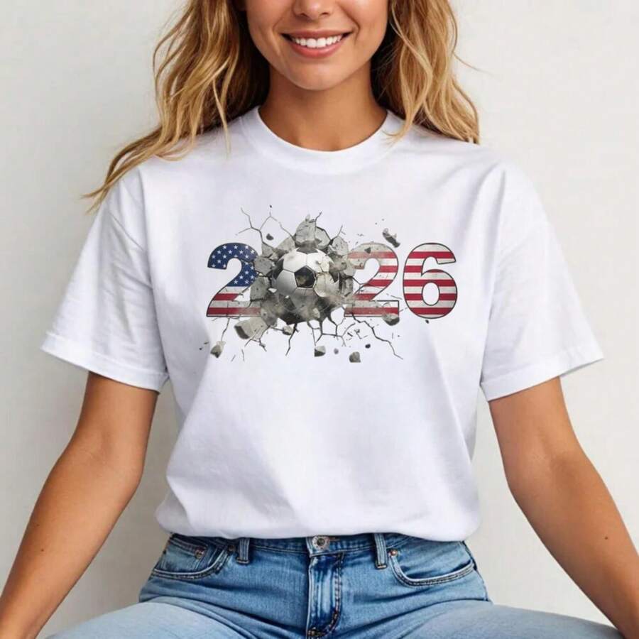 International Soccer Flags Shirt 2026 Soccer Football Fan T-Shirt Football National Teams Flag Soccer Graphic Shirt Football Soccer Fan Gift - 白色 - 查看 1