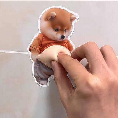 2 piezas Pegatinas 3D de Corgi - Lindas pegatinas autoadhesivas para mascotas, con absorción de impactos, adecuadas para fundas de teléfonos, portátiles, refrigeradores, coches y el hogar, regalo perfecto para amantes de las mascotas