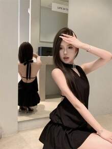Women Short Dresses - màu đen - Xem 5