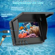 Fish Finder With 4.3-Inch LCD Screen, Infrared Night Vision Light, IP68 Waterproof, 5000mAh High-Capacity Battery, Portable Underwater Camera, Suitable For Ice Fishing, Sea Fishing, And Raft Fishing. - 黑色 - 查看 6