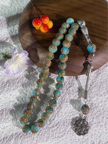 1pc 33pcs Glass Bead Rosary Necklace, Ramadan Prayer Beads Bracelet - Multicolor - View 8