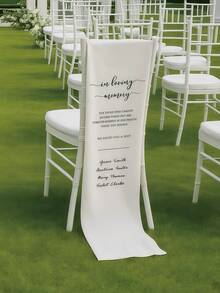 Personalized Memorial Wedding Chair Sign, Loved Ones Reserved Banner, Wedding Aisle Decor, Memorial Wedding Chair Hanging Cloth, Reserved Seating, Memorial Gift, Rustic Style Decor, Thoughtful Gift, Celebration Of Life - Multicolor - View 6