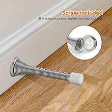 Door Stoppers 12 Pack Spring Door Stops With Rubber Bumper Satin Nickel Door Stoppers For Bottom Of Door - Satin Nickel - View 6