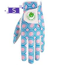 FINGER TEN Women's Golf Glove With Fashion Ball Marker, 1pc Left Hand, Fashionable Blue Octagon Pattern Design, Breathable And Comfortable, Provides Stable Swing, Comfortable Fit And Secure Grip - Blue - View 10