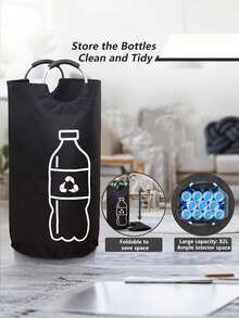 Extra Large Foldable Recycling Bin For Home - Cylindrical Open Top Design, Multi-Functional Storage Basket Suitable For Plastic Bottles, Space-Saving Foldable Organization, Easy To Clean, No Power Required, Home Recycling Bin - View 2