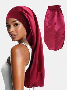 1pc Women's Long Hair Sleeping Cap, Suitable For Daily Use - Multicolor - View 25