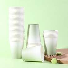10/20/40/60pcs Gradient Green Macaron Paper Cups, Soft Minimalist , Suitable For Easter Brunch, Spring Picnic, Wedding Party, Afternoon Tea With Friends, Daily Use, Multi-Pack Party Supplies - Green - View 5